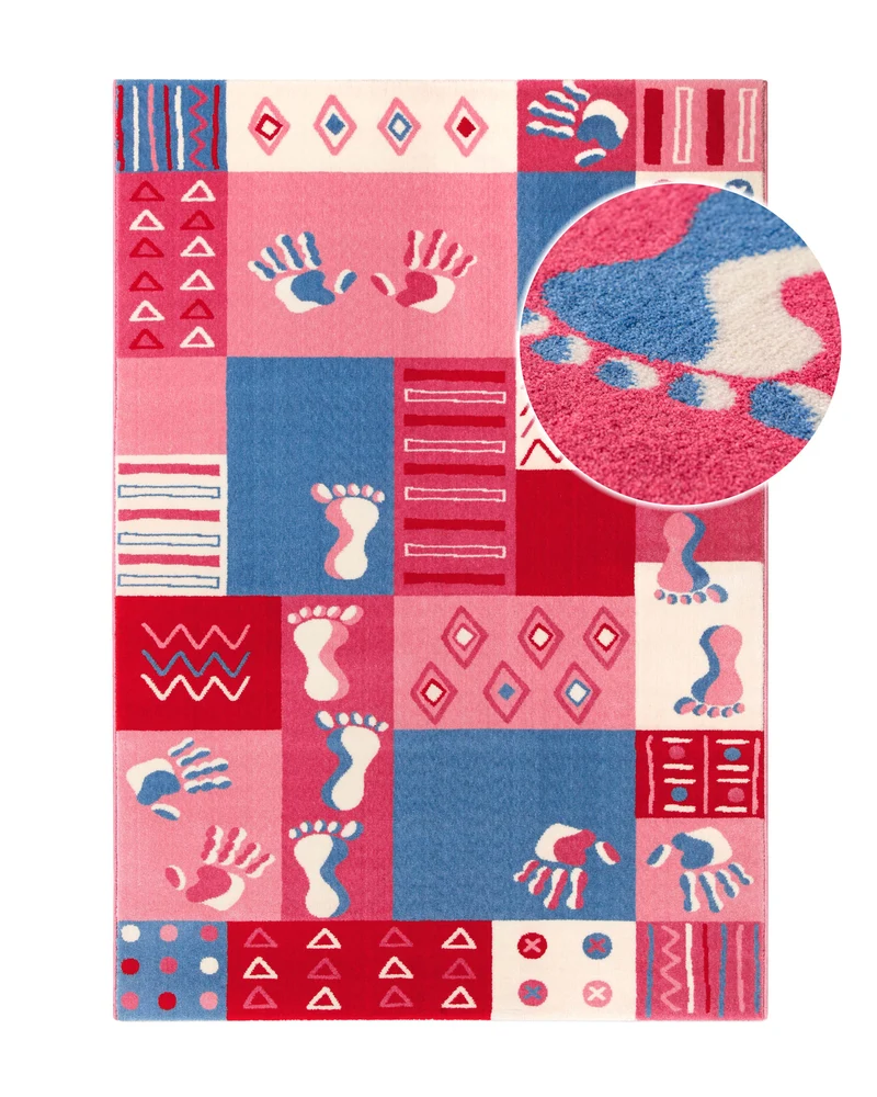 Kinderteppich Rosa "Hand&Feet" WECONhome