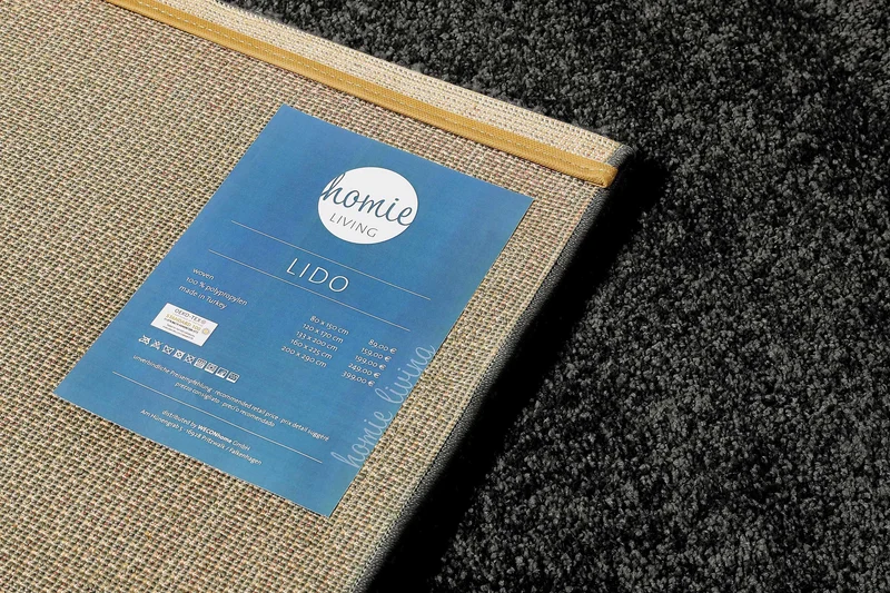 Teppich Anthrazit Kurzflor "Lido" Homie Living
