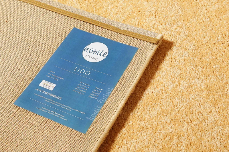 Teppich Pfirsich Gelb Kurzflor "Lido" Homie Living