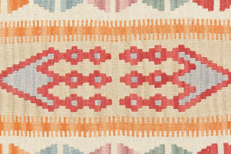Kelim Gashgai · Handgewebt – Beige, 244x63 cm