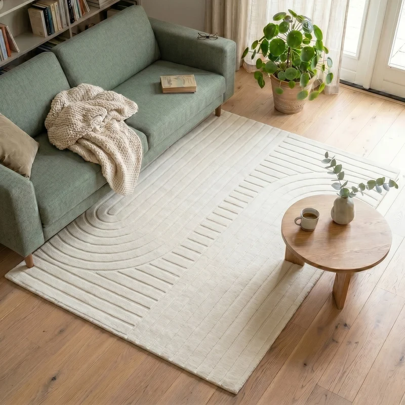 Teppich Wohnzimmer - Charm Arches Weiß