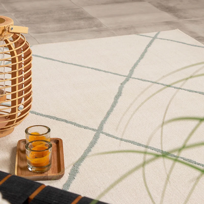 Teppich Skandinavisch - Odin Lines Creme Grün