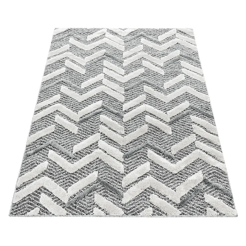 Teppich Skandinavisch - Pitea Panel Grau Creme