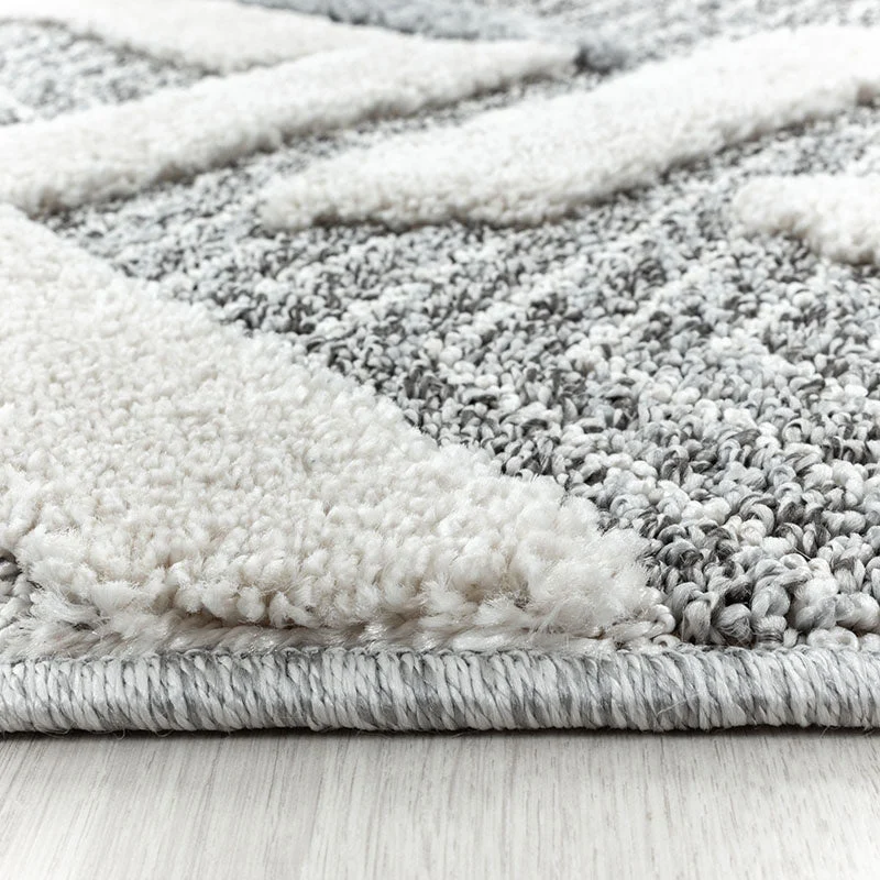 Teppich Skandinavisch - Pitea Panel Grau Creme