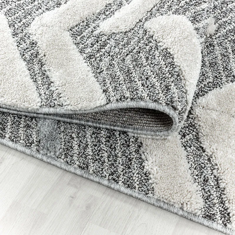 Teppich Skandinavisch - Pitea Panel Grau Creme