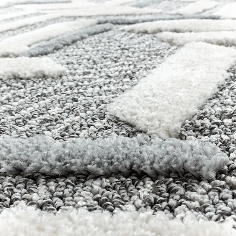 Teppich Skandinavisch - Pitea Panel Grau Creme