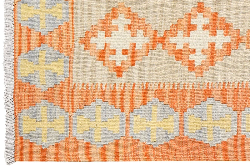 Kelim Gashgai · Handgewebt – Beige, 200x63 cm