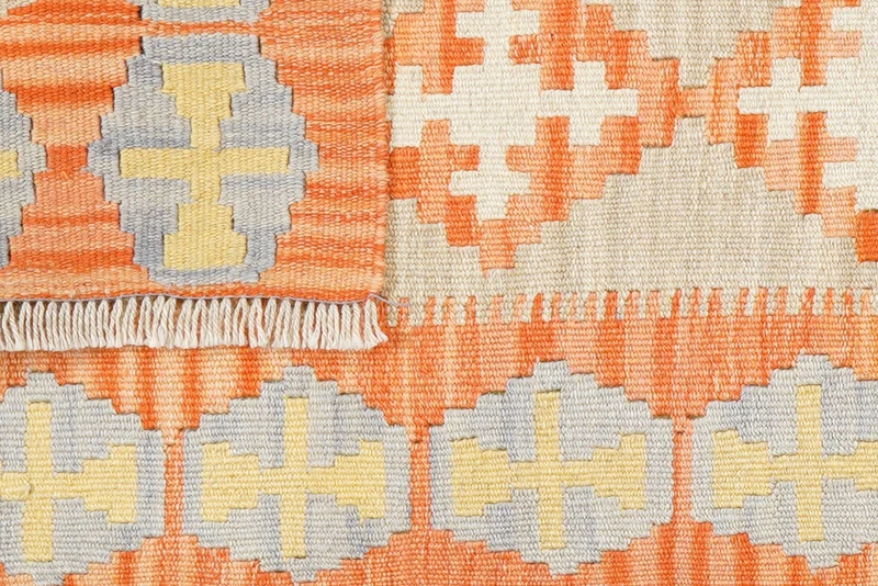 Kelim Gashgai · Handgewebt – Beige, 200x63 cm