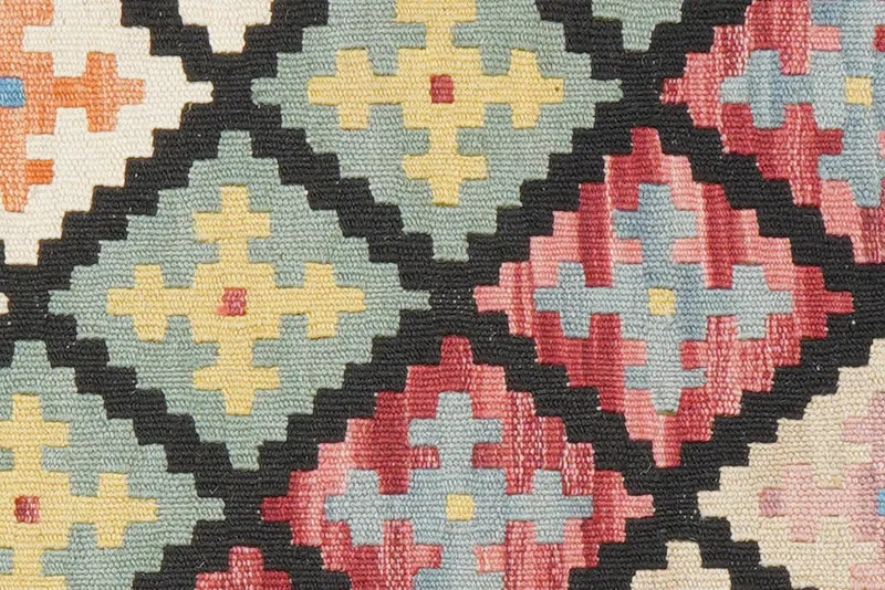 Kelim Gashgai · Handgewebt – Schwarz, 121x80 cm