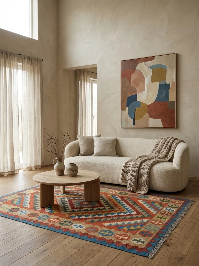 Kelim Gashgai · Handgewebt – Bunt, 206x148 cm