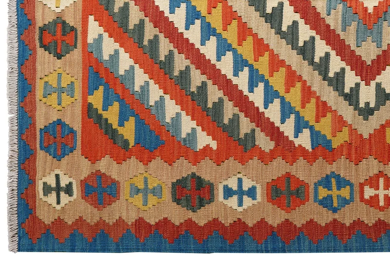 Kelim Gashgai · Handgewebt – Bunt, 206x148 cm