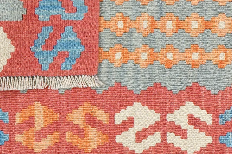 Kelim Gashgai · Handgewebt – Grün, 190x59 cm