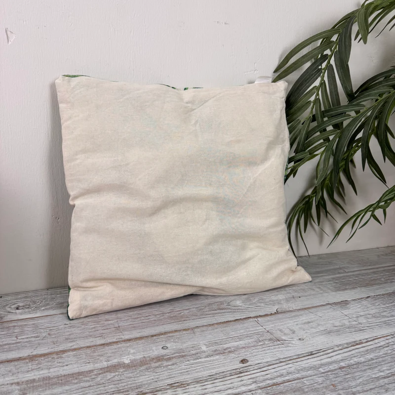 Zierkissen 45x45cm Tropische Blätter Grün Beige Mit Reißverschluss Kissen Deko