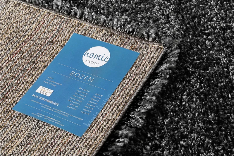 Teppich Dunkelgrau meliert Hochflor "Bozen" Homie Living