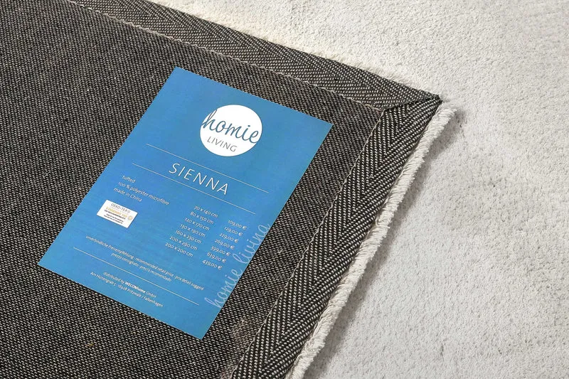 Teppich Hellgrau Creme Hochflor "Sienna" Homie Living