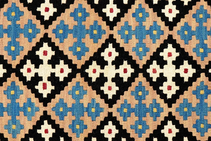 Kelim Gashgai · Handgewebt – Schwarz, 192x153 cm