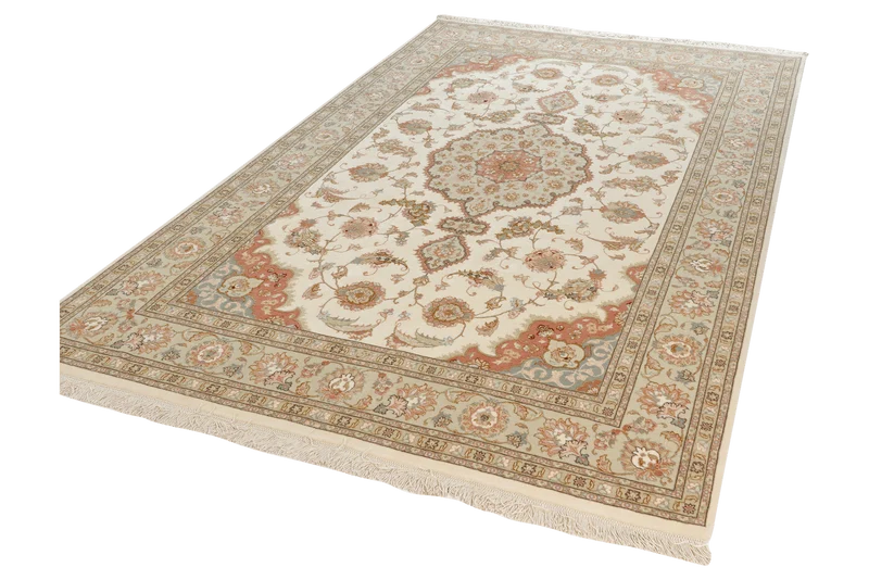 Tabriz 50 Raj · Handgeknüpft – Beige, 249x163 cm