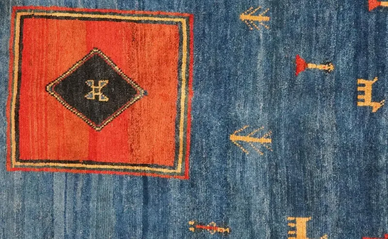 Gabbeh Sonnat · Handgeknüpft – Blau, 358x259 cm