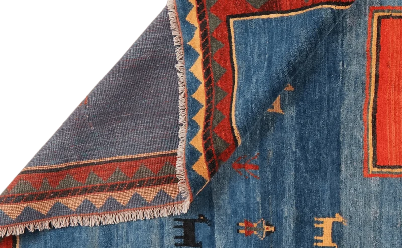 Gabbeh Sonnat · Handgeknüpft – Blau, 358x259 cm