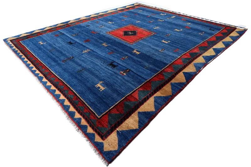 Gabbeh Sonnat · Handgeknüpft – Blau, 358x259 cm