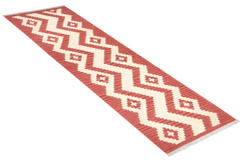 Kelim Gashgai · Handgewebt – Beige, 202x61 cm