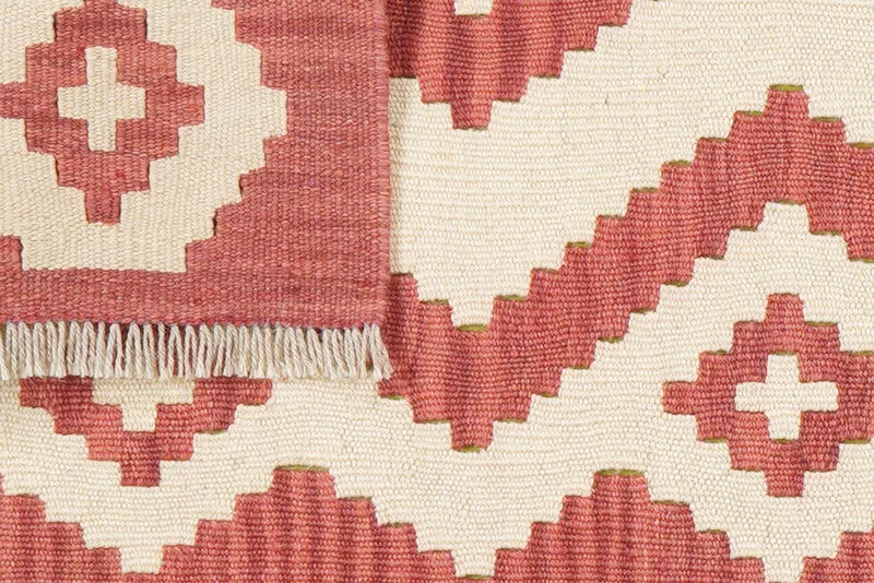 Kelim Gashgai · Handgewebt – Beige, 202x61 cm