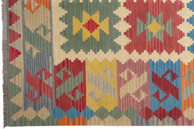 Kelim Gashgai · Handgewebt – Beige, 238x173 cm
