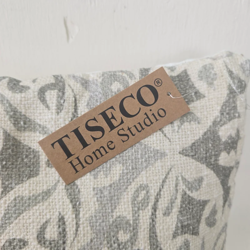TISECO Zierkissen 45x45cm Grau Beige Ornament Muster Mit Reißverschluss Kissen Deko