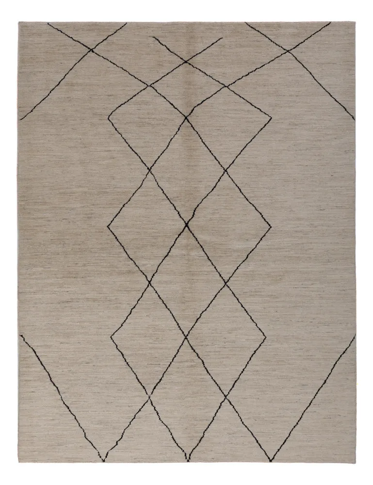 Berber Teppich 175x235cm - Wollteppich - grau