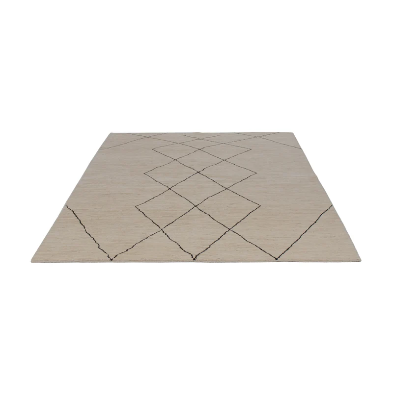 Berber Teppich 175x235cm - Wollteppich - grau