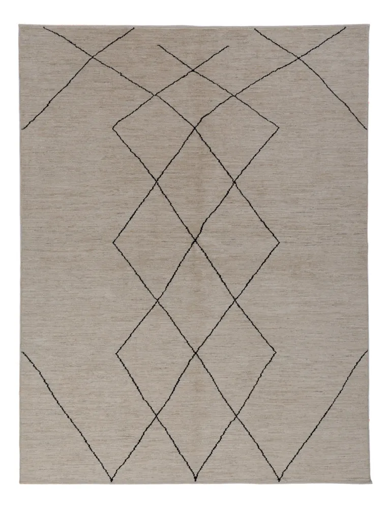 Berber Teppich 175x235cm - Wollteppich - grau