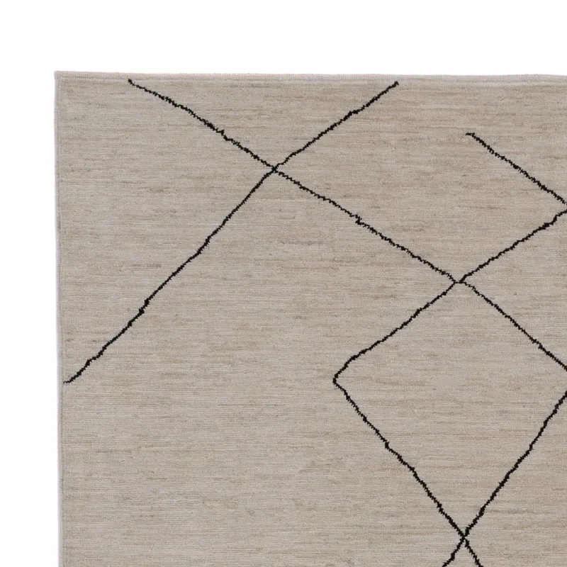 Berber Teppich 175x235cm - Wollteppich - grau