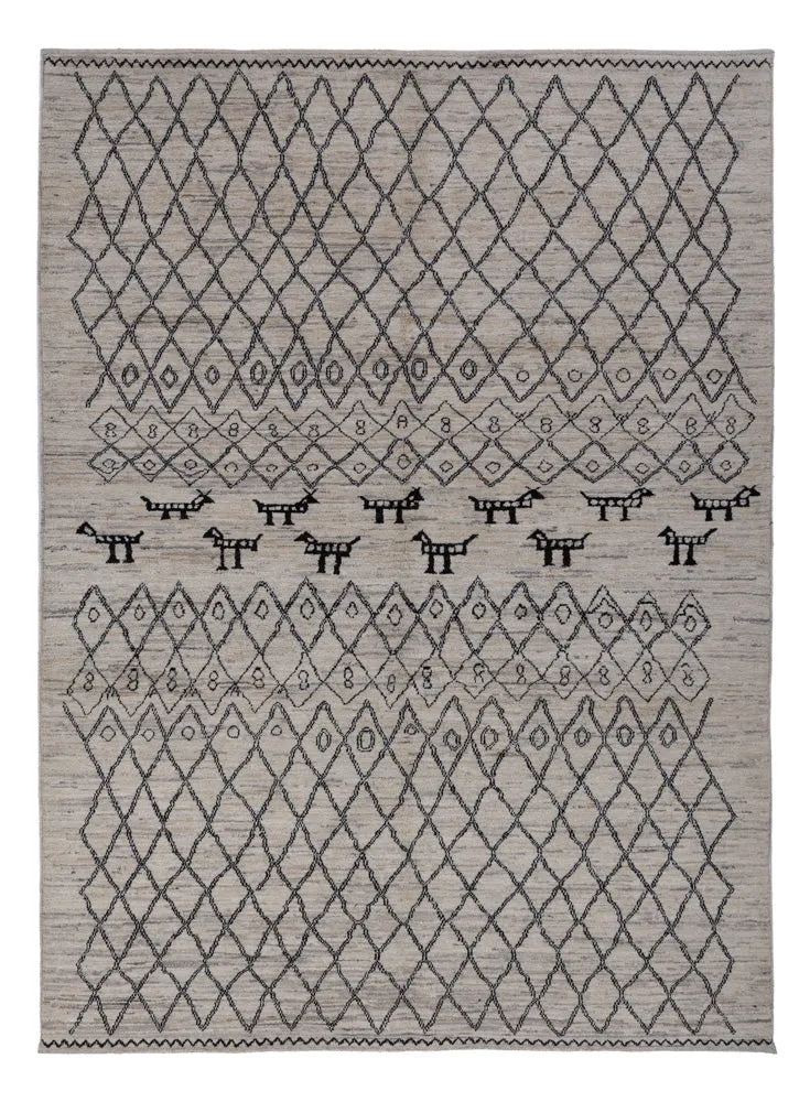Berber Teppich 173x240cm - Wollteppich - dunkelgrau