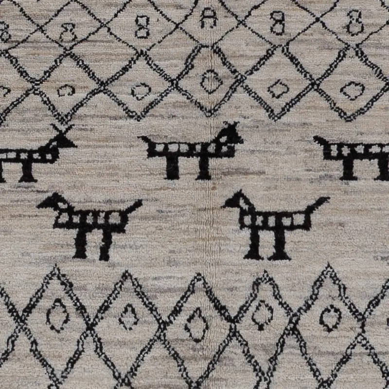 Berber Teppich 173x240cm - Wollteppich - dunkelgrau