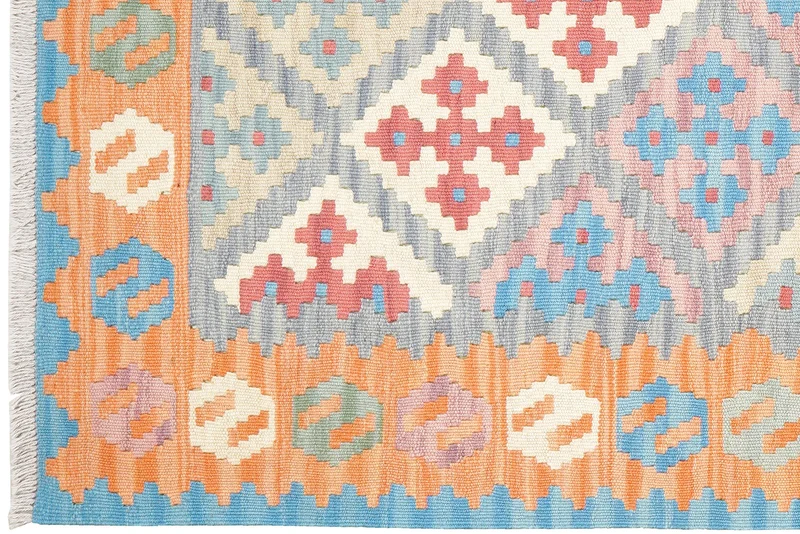 Kelim Gashgai · Handgewebt – Grau, 177x120 cm