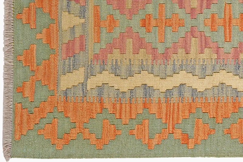Kelim Gashgai · Handgewebt – Beige, 246x85 cm