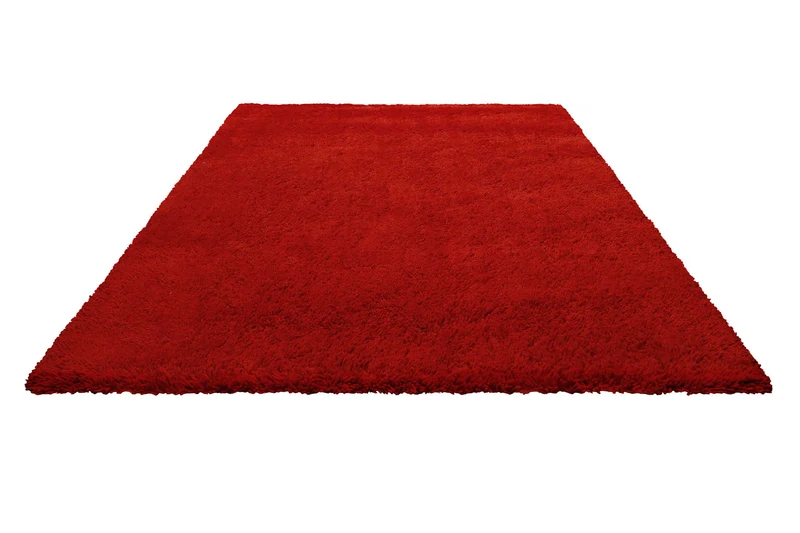 Wollteppich Rot Shaggy Hochflor "Rossi" Homie Living