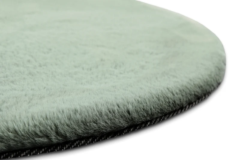 Kunstfell Teppich Rund Türkis flauschig und weich "Anna" WECONhome Basics