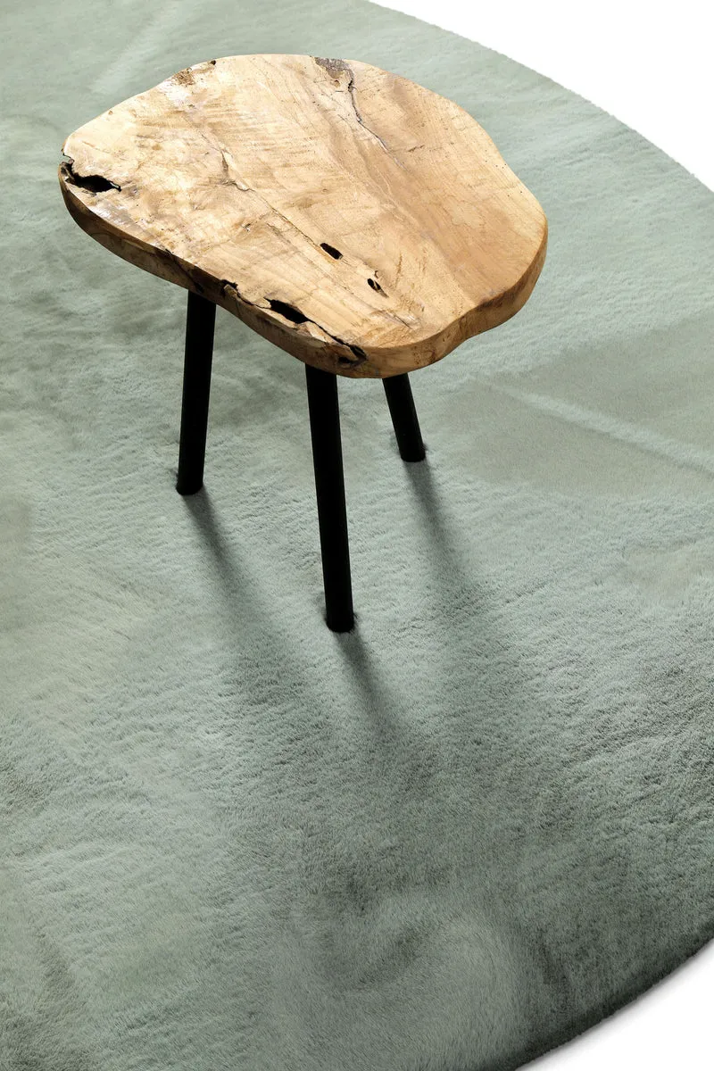 Kunstfell Teppich Rund Türkis flauschig und weich "Anna" WECONhome Basics