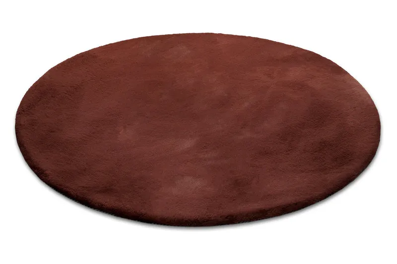 Kunstfell Teppich Rund Bordeaux flauschig und weich "Anna" WECONhome Basics