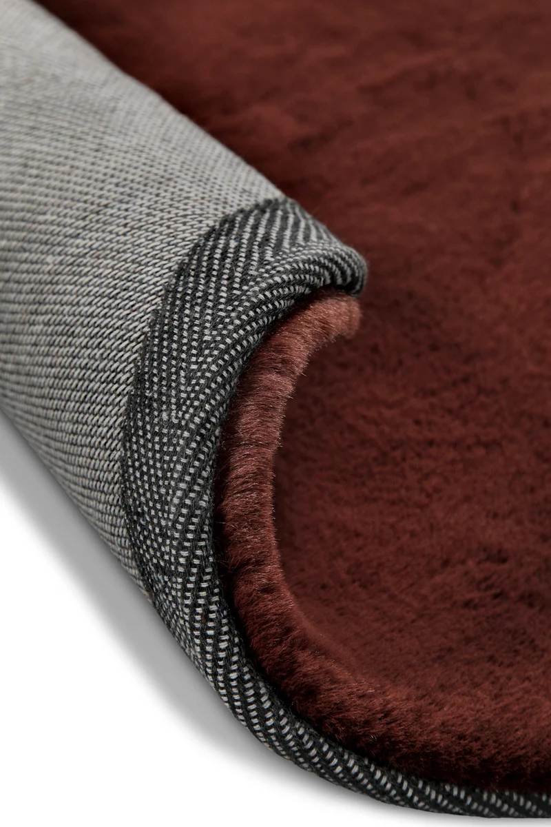 Kunstfell Teppich Rund Bordeaux flauschig und weich "Anna" WECONhome Basics