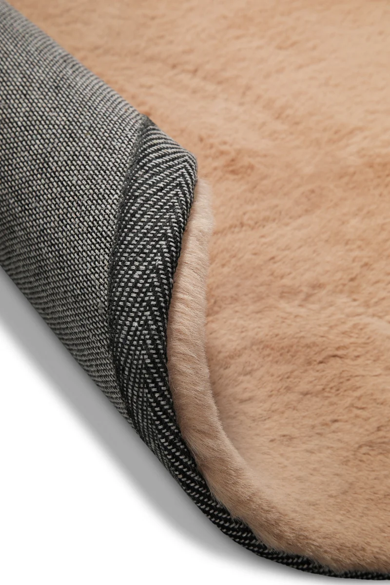 Kunstfell Teppich Rund Apricot flauschig und weich "Anna" WECONhome Basics