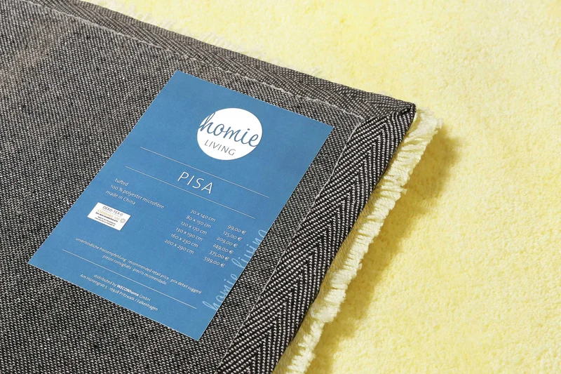 Teppich Gelb Hochflor "Pisa" Homie Living