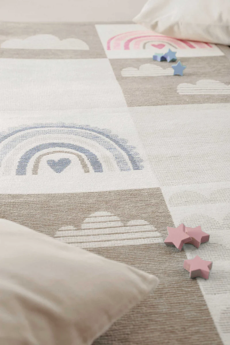 Esprit Kinder-Wendeteppich Beige "Lovely Rainbow"