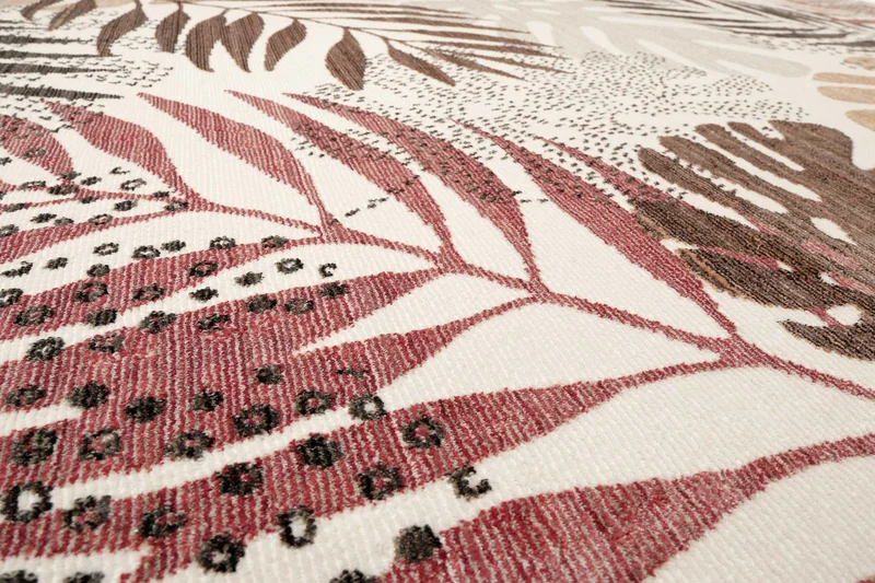 Esprit Teppich beige braun rot Kurzflor "Florence"