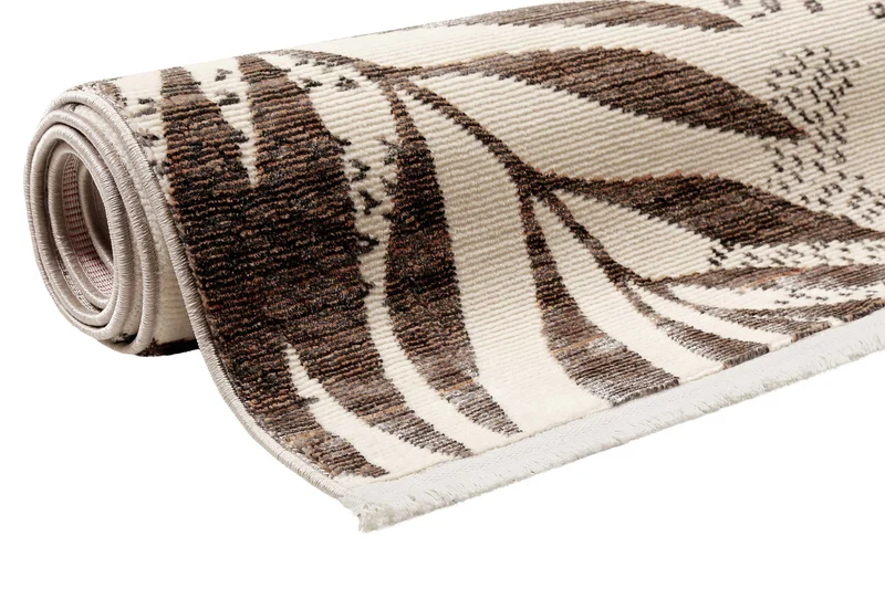 Esprit Teppich beige braun rot Kurzflor "Florence"
