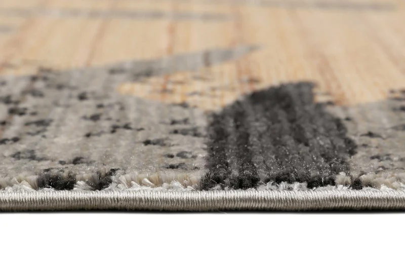 Esprit Teppich grau beige rot Kurzflor "Florence"