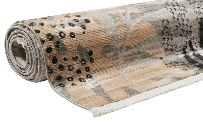 Esprit Teppich grau beige rot Kurzflor "Florence"
