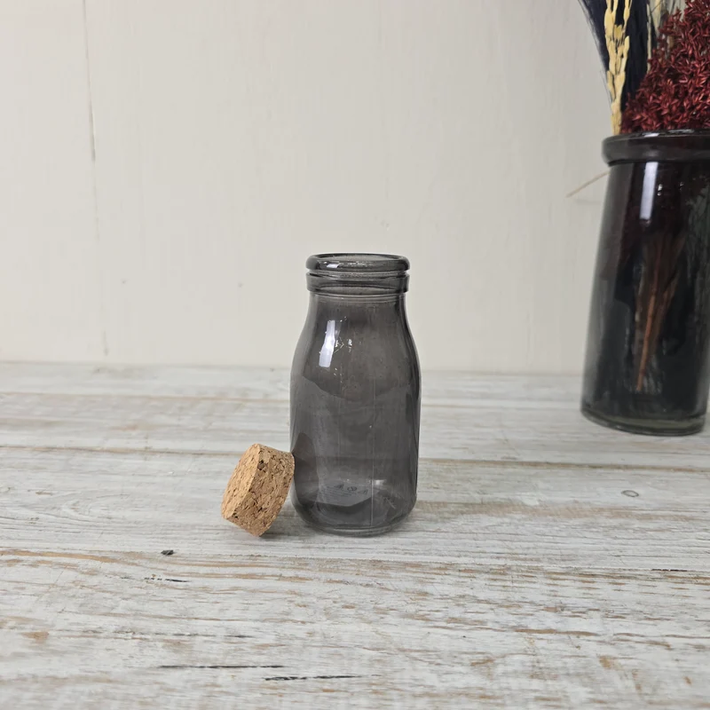 Glasflasche Mit Korken Klein Rauchglas Glas Gefäß Deko
