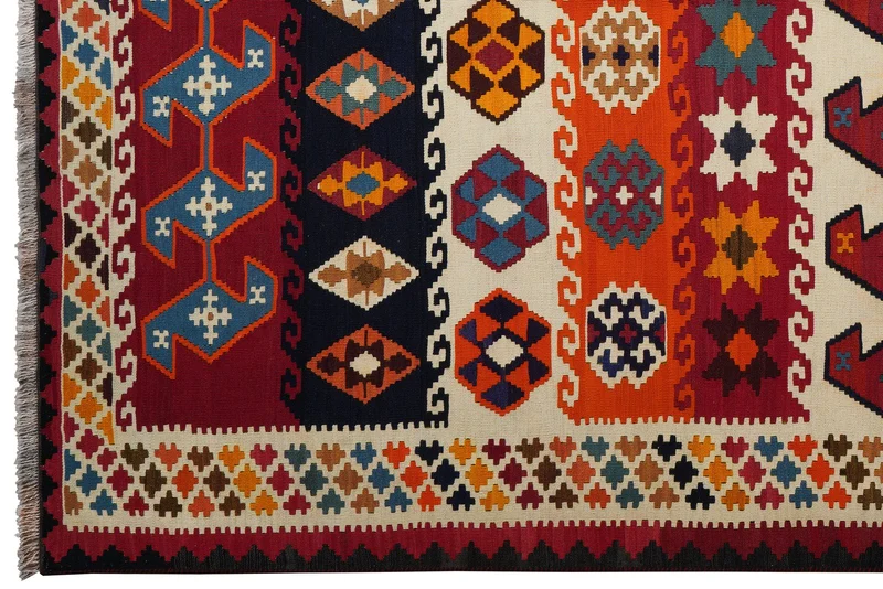 Kelim Gashgai Old · Handgewebt – Bunt, 280x180 cm